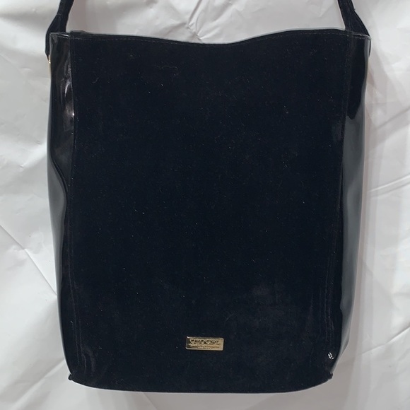 CAROLINA Herrera New York Good Girl Black Polyester Velvet and Faux Leather Tote - Picture 2 of 9